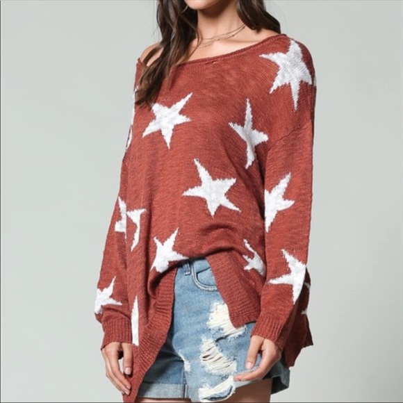 ❄️STARS BRICK KNIT LIGHTWEIGHT SWEATER - Picture 3 of 4